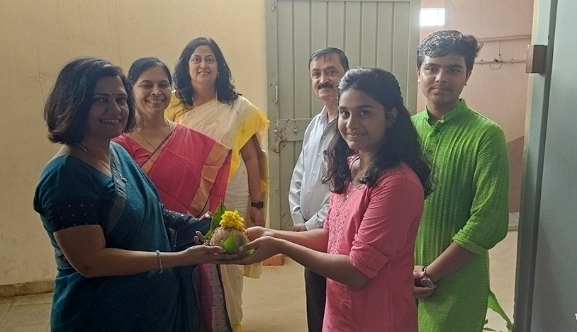Council Members offering 'Srifal' on the auspicious day of Guru Purnima to Principal Dr. Archana Mishra