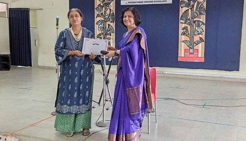 Co-ordinator felicitated by Principal, Dr. Archana Mishra