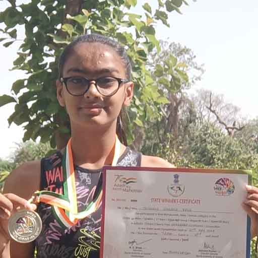 1. Dhanvi Kale - Lawn Tennis won silver medal in state level