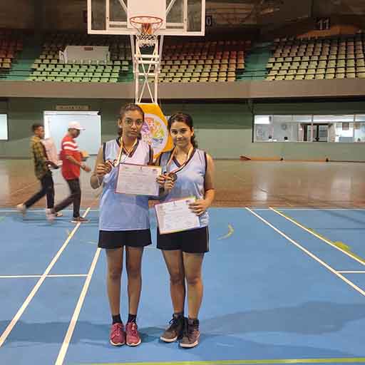 1. Rajvi Patel, Shivala Patel 3rd position U-17 Basketball State level