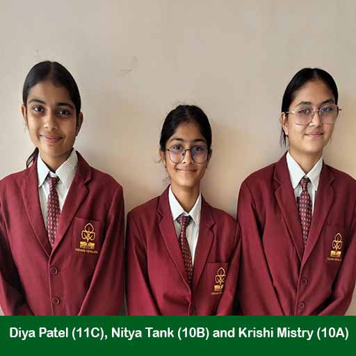 Diya Patel (11C), Nitya Tank (10B) and Krishi Mistry (10A)-web
