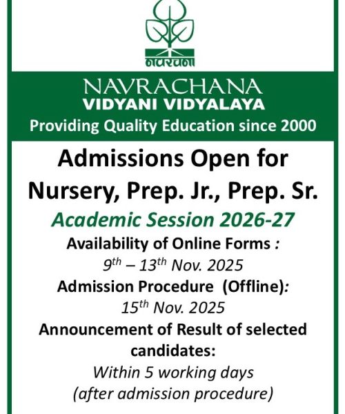 Admission open 2026-27 Prep NVV2